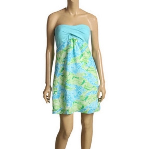 Lilly Pulitzer gators alley strapless dress - Picture 1 of 7